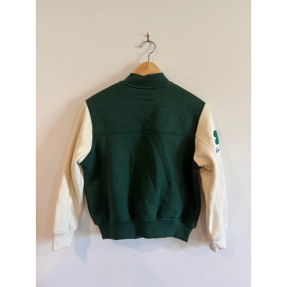 Zara Kids Green Varsity Bomber Jacket Patches 9-10 Years 140cm NWT